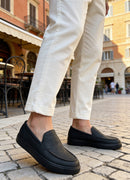 Men's Casual Black Loafers - 0241
