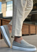 Men's Casual Gray Suede Loafers - 0241