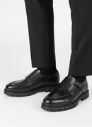 Men's Genuine Leather Classic Black Shoes - LUASS28