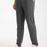 Anthracite sweatpants with drawstring waist and slanted side pockets