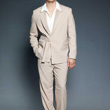 Men's Beige Belted Oversized Suit - OTE