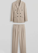 Men's Beige Oversized Suit - 0005