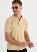 Men's Beige Polo T-Shirt - Serin