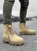 Men's Beige Suede Boots - 023