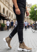Men's Beige Suede Boots - 0444