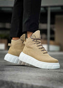Men's Beige Suede Boots - 104