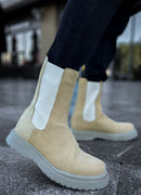 Men's Beige Suede Boots - 223