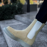 Men's Beige Suede Boots - 223