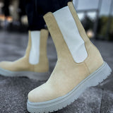 Men's Beige Suede Boots - 223