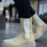 Men's Beige Suede Boots - 223