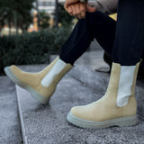 Men's Beige Suede Boots - 223