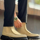 Men's Beige Suede Boots - 2433