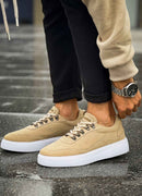 Men's Beige Suede Sneakers - 319