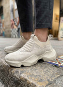 Men's Beige Suede Sneakers - 402
