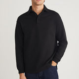 Men's black zip-up sweatshirt with stand collar and relaxed fit, JOHN