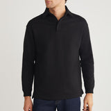 Men's black zip-up sweatshirt, relaxed fit, long sleeves, JOHN