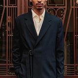 Men's Black Belted Oversized Suit - OTE