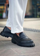 Men's Black Loafers - 2417