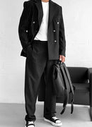 Men's Black Pinstripe Oversized Suit - 0003