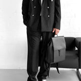 Men's Black Pinstripe Oversized Suit - 0003