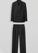 Men's Black Pinstripe Oversized Suit - 0004