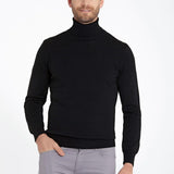 Men's Black Regular Fit Knit Sweater - HTU