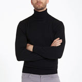 Men's Black Regular Fit Knit Sweater - HTU