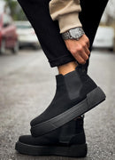 Men's Black Suede Boots - 069