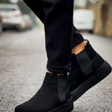 Men's Black Suede Boots - 069
