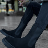 Men's Black Suede Boots - 223