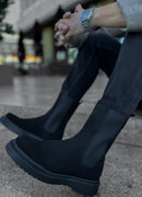 Men's Black Suede Boots - 223