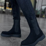 Men's Black Suede Boots - 223