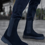 Men's Black Suede Boots - 223