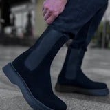 Men's Black Suede Boots - 223