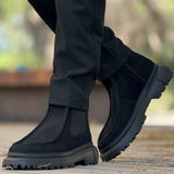 Men's Black Suede Boots - 2433