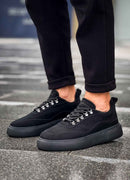 Men's Black Suede Sneakers - 319