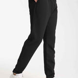 Kaphone men's black sweatpants with drawstring tie and cuffed ankle hem