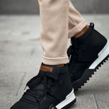Men's Black White Boots - 057