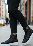 Férfi fekete-fehér csizma - 0811