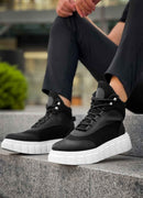 Men's Black White Boots - 104
