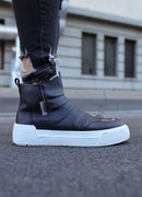 Men's Black White Boots - CH113