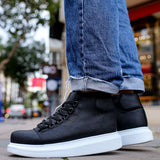 Men's Black White Boots - 258