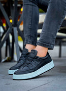 Men's Black White Sneakers - 040