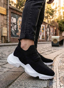 Men's Black White Sneakers - 403