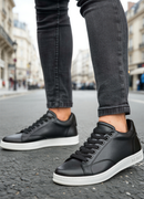 Men's Black White Sneakers - 611