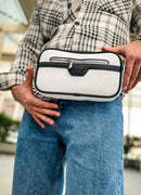 Men's White Black Tablet Bag - CH101