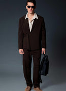 Men's Brown Belted Oversized Suit - OTE
