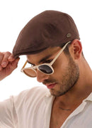 Men's Brown Flat Cap - Ritag