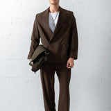 Men's Brown Oversized Suit - 0001