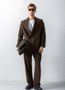Men's Brown Oversized Suit - 0001